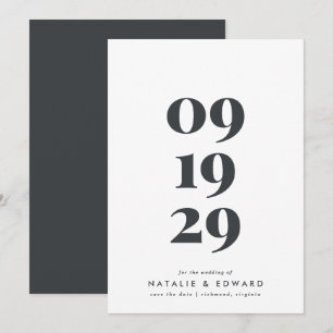 Modern stilren enkel typografi bröllop spara datumet
