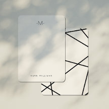 Modern stilren geometrisk brevpapper med monogram