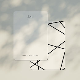 Modern stilren geometrisk brevpapper med monogram anteckningskort