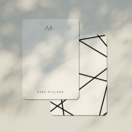 Modern stilren geometrisk brevpapper med monogram anteckningskort