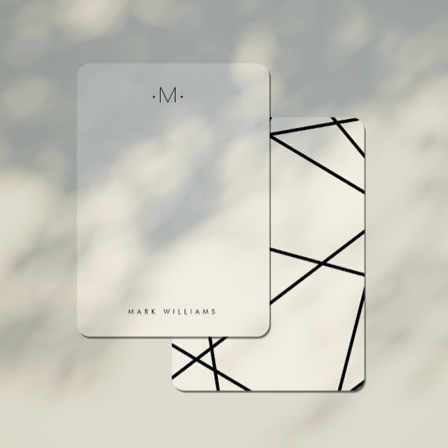 Modern stilren geometrisk brevpapper med monogram anteckningskort (Skapare uppladdad)