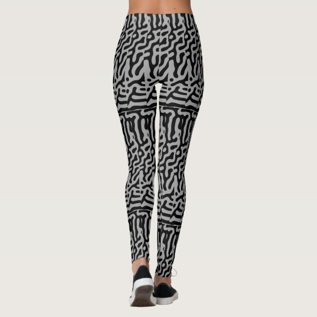 Modern Stilren Grå & Svart Klassiker  Leggings (Baksida)