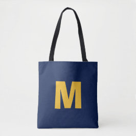 Modern stilren gul&blå monogram initial tygkasse