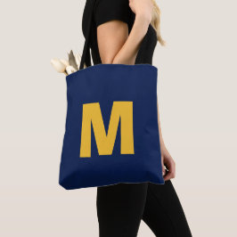 Modern stilren gul&blå monogram initial tygkasse
