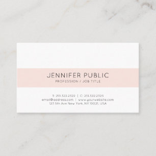 Modern Stilren Minimalistisk Design Trendig Rosa O Visitkort