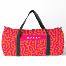 Modern stilren orange fuchsia monogramnamn