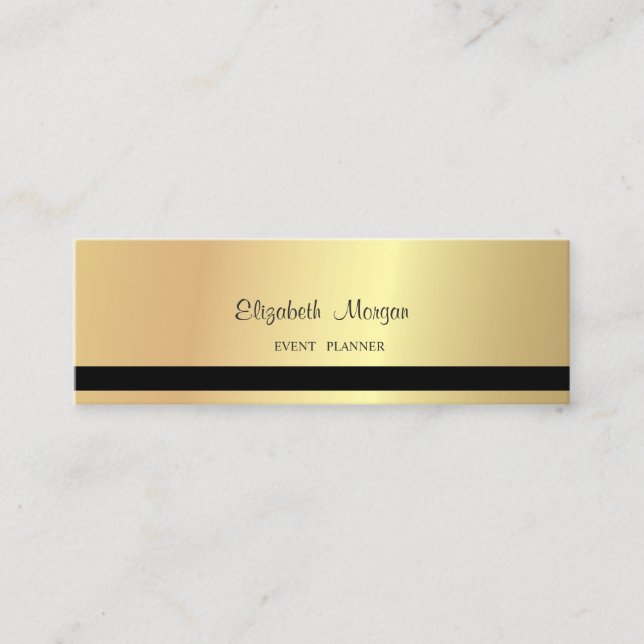 Modern Stilren Professionell Elegant Guld, Randig Mini Visitkort (Framsida)