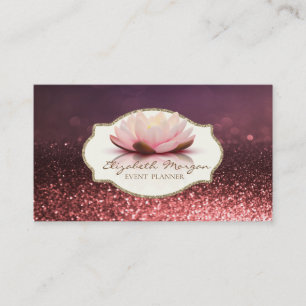 Modern Stilren, Ram Lotusblomma Glitter Bokeh Visitkort