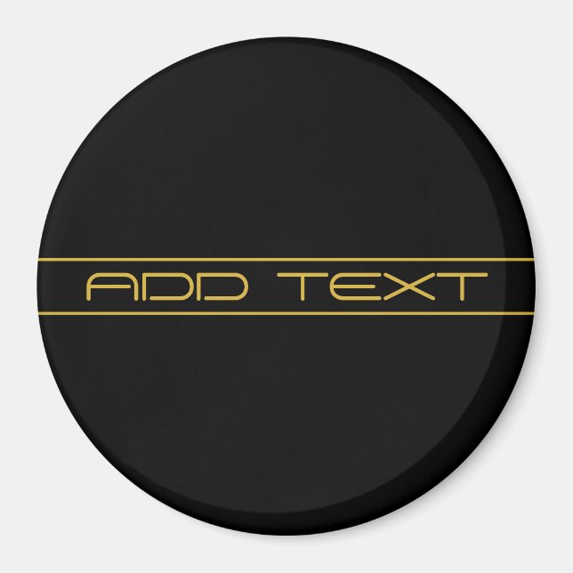 Modern stilren redigerbar guldtext & randar magnet (Framsidan)