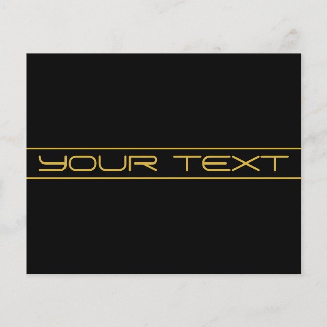 Modern stilren redigerbar guldtext & ränder flygblad (Framsidan)
