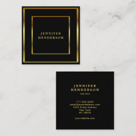 Modern stilren svart och guld professionell fyrkan fyrkantigt visitkort