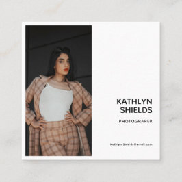 Modern stilren typografi Minimalistisk foto fyrkan Fyrkantigt Visitkort