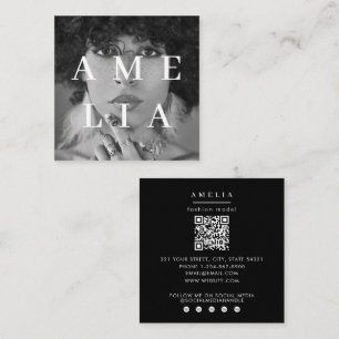 Modern stilren typografi minimalistiskt fullständi fyrkantigt visitkort