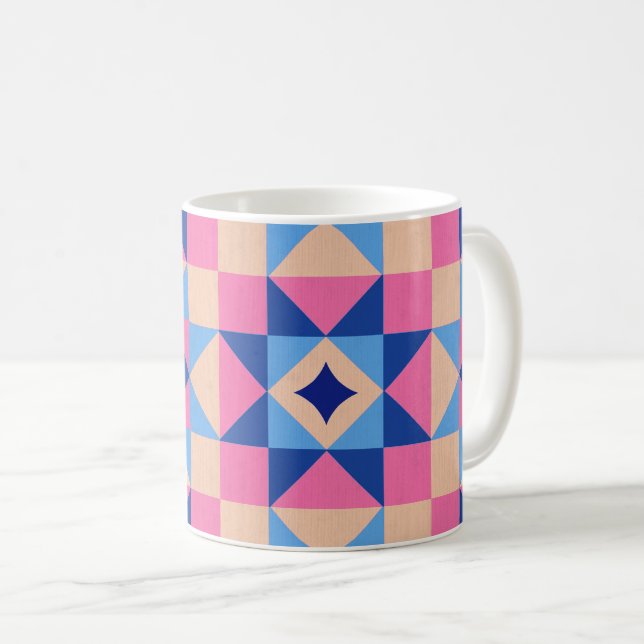 Modern stjärnblockquilt kaffemugg (Framsida höger)
