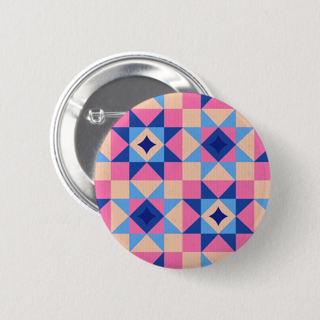 Modern stjärnblockquilt knapp (Framsida & baksida)