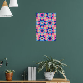 Modern stjärnblockquilt poster