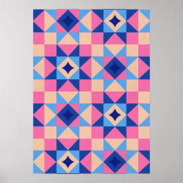 Modern stjärnblockquilt poster