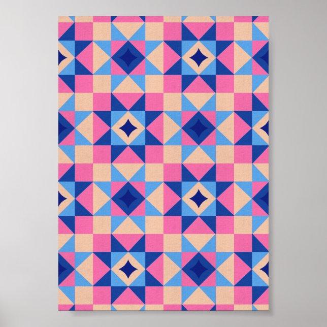 Modern stjärnblockquilt poster (Framsidan)