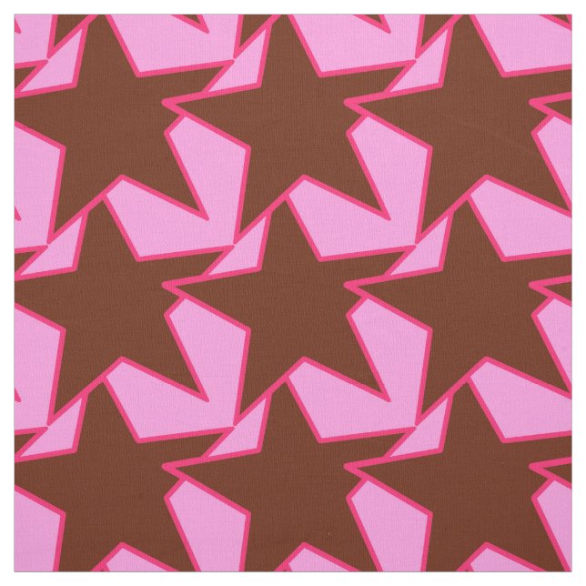 Modern stjärngeometri - brun mörk och rosa tyg (Provkarta)