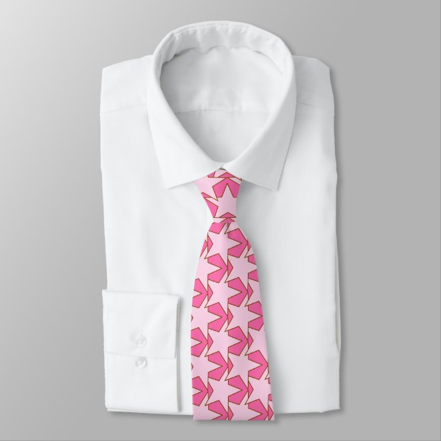 Modern stjärngeometri - lätt och djup rosa slips (Bunden)