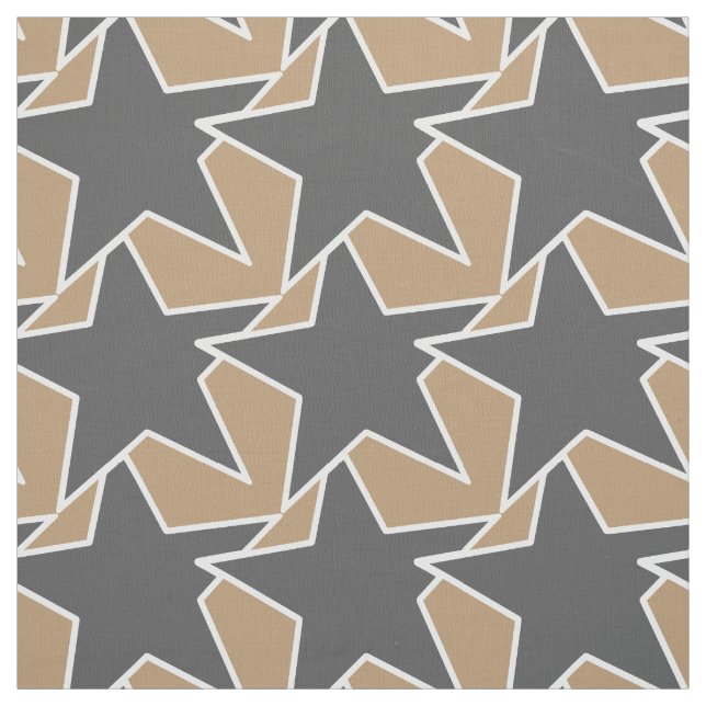 Modern stjärngeometri - taupe och grått/grått tyg (Provkarta)