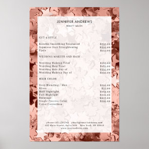 Modern, stjärnor glam-salong prislista Affisch