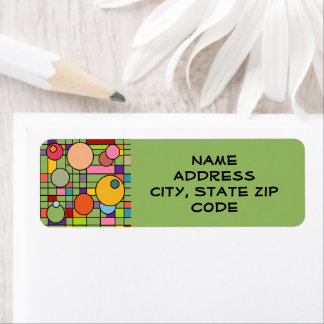 Modern stödraster i mitten av århundradet returadress etikett