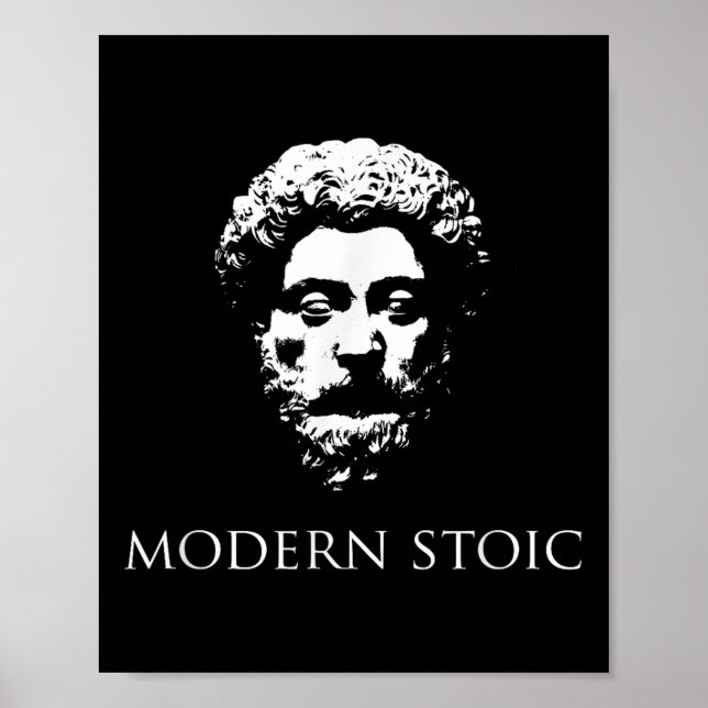 Modern Stoic with Marcus, kejsaren Aurelius Head Poster (Framsidan)