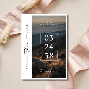 Modern Stollig Script Romantic Photo Budget Bröllo Spara Datumet
