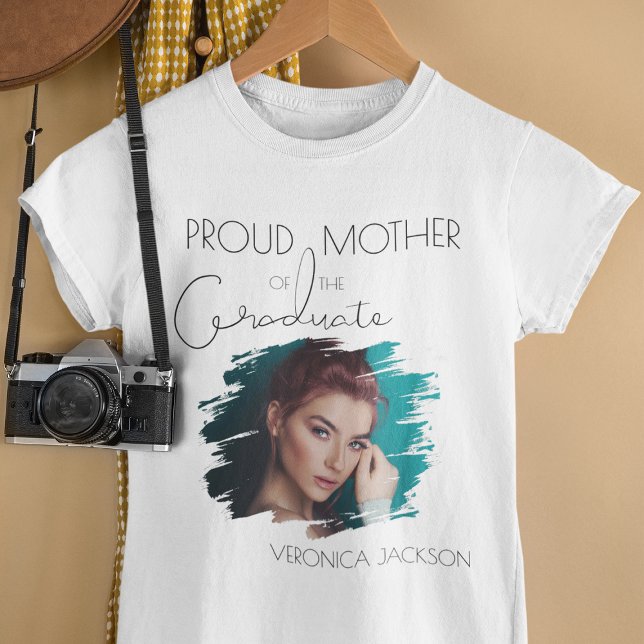 Modern stolt mamma till examen | Foto T Shirt (Skapare uppladdad)