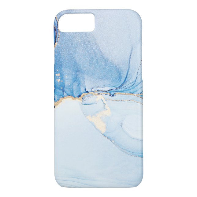 Modern Stone Dusty Blue Marble Case-Mate iPhone Skal (Baksida)