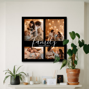 Modern stor 4-fotofamiljsamling canvastryck