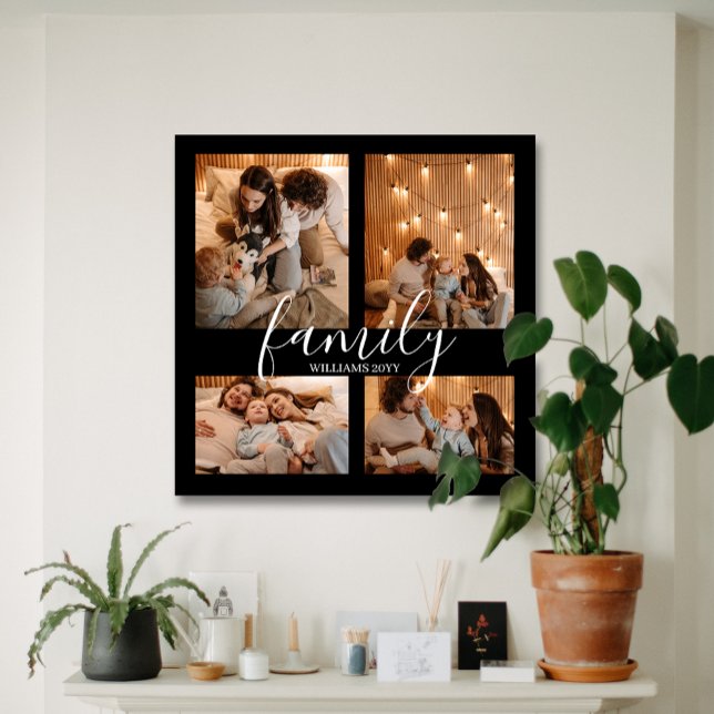 Modern stor 4-fotofamiljsamling canvastryck (Skapare uppladdad)