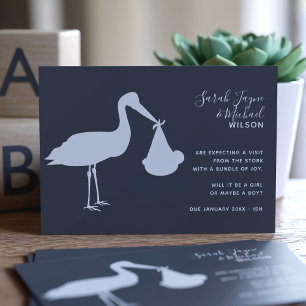 Modern Stork Gravid-aviseringskort Meddelande