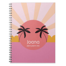 Modern strand soluppgång palmträd rosa namn