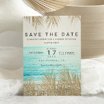 Modern stranden guld träd i handflatan sparar datu spara datumet<br><div class="desc">Modern strandfoto från eleganten guld med träd med enkel typografi,  ett trendig och en tropisk bespara temat bröllop.</div>