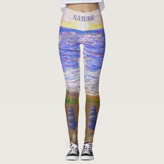 Modern strandlandskap leggings (Framsida)