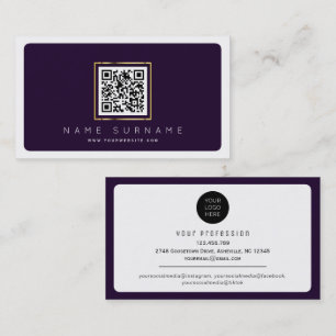 Modern streckkod qr-kod social-media med logotyp b visitkort