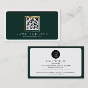 Modern streckkod qr social-media med logotyp visitkort