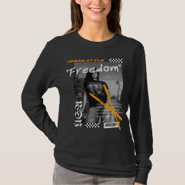 Modern street bära USA Freedom black and white T Shirt