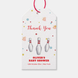 Modern Strike Up Bowling Baby Shower Welcome Presentetikett