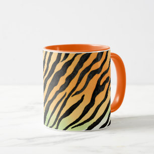 Modern strimlad tiger skin Skriv ut stora katter k Mugg