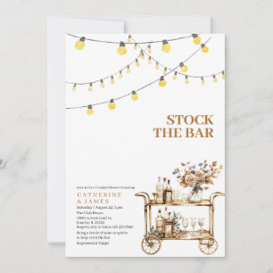 Modern String ljus Lagrar, Pub, par Shower Inbjudningar