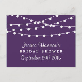 Modern String Ljus on Lila Möhippa Inbjudan Vykort