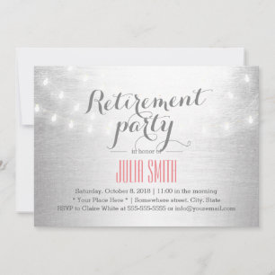 Modern String Ljus Silver Pension Party Inbjudningar