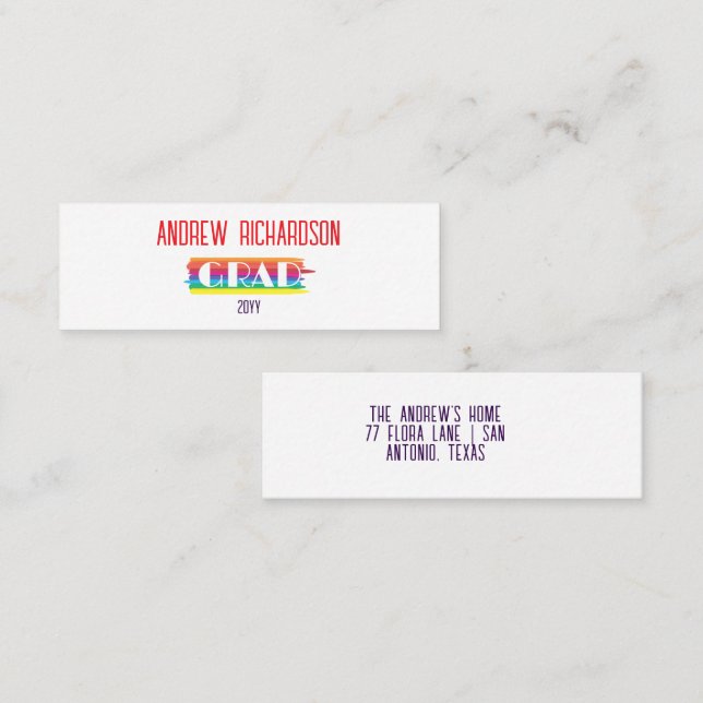 Modern Stripe Graduation name  (Fram/baksida)