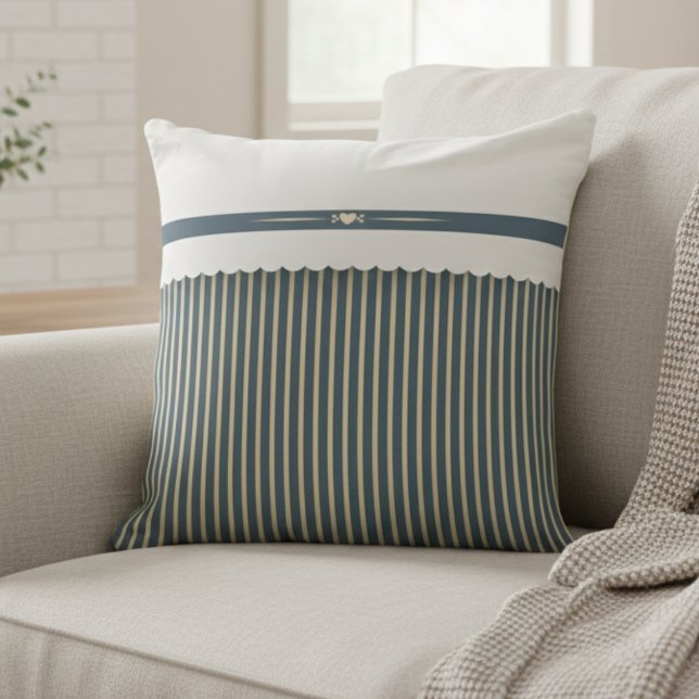 Modern Striped Farmhouse Décor Accent Kudde (The neutral color palette makes it incredibly versatile and easy to pair with other colors)