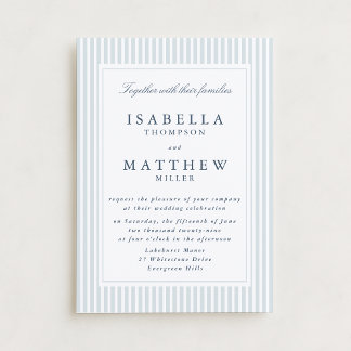 Modern Striped Wedding Invitation Geometric Frame Inbjudningar