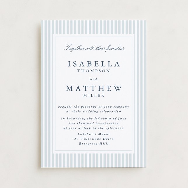 Modern Striped Wedding Invitation Geometric Frame Inbjudningar (Skapare uppladdad)