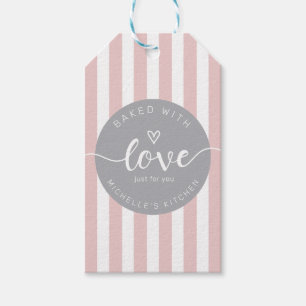 Modern stripes home bakat goods monogram presentetikett